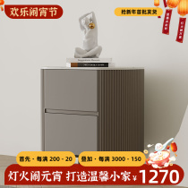 Modern minimal locker cabinet cabinet rock panel living room light luxury small household bedside cabinet Nordic designer small cabinet