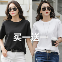 Summer short-sleeved t-shirt female loose Korean version fashion top female trend student dawning purity color compassionate bowler women's clothing