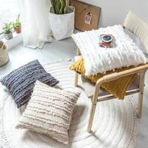 Nordic INS wind Beryl cotton and linen jacquard pillow Car sofa bed head cushion Square pillowcase Bay window decorative pillow