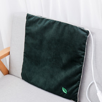 Wormwood heating cushion dark green velvet maintenance pad warm belly waist hip home