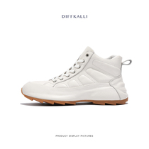 Winter and autumn Martin boots mens sports small white shoes mens all-match trend high-end leather high-top shoes mens Korean casual