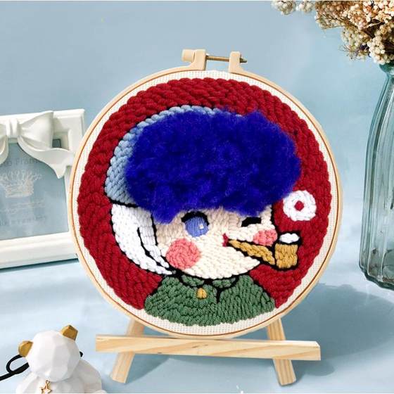 손으로 만든 poke 자수 원사 그림 재료 패키지 커플 자수 찌르는 바늘 홀더 장식 그림 어린이 색칠 선물 손으로 만든 poke 자수 원사 그림 재료 패키지 커플 자수 찌르는 바늘 홀더 장식 그림 어린이 색칠 선물