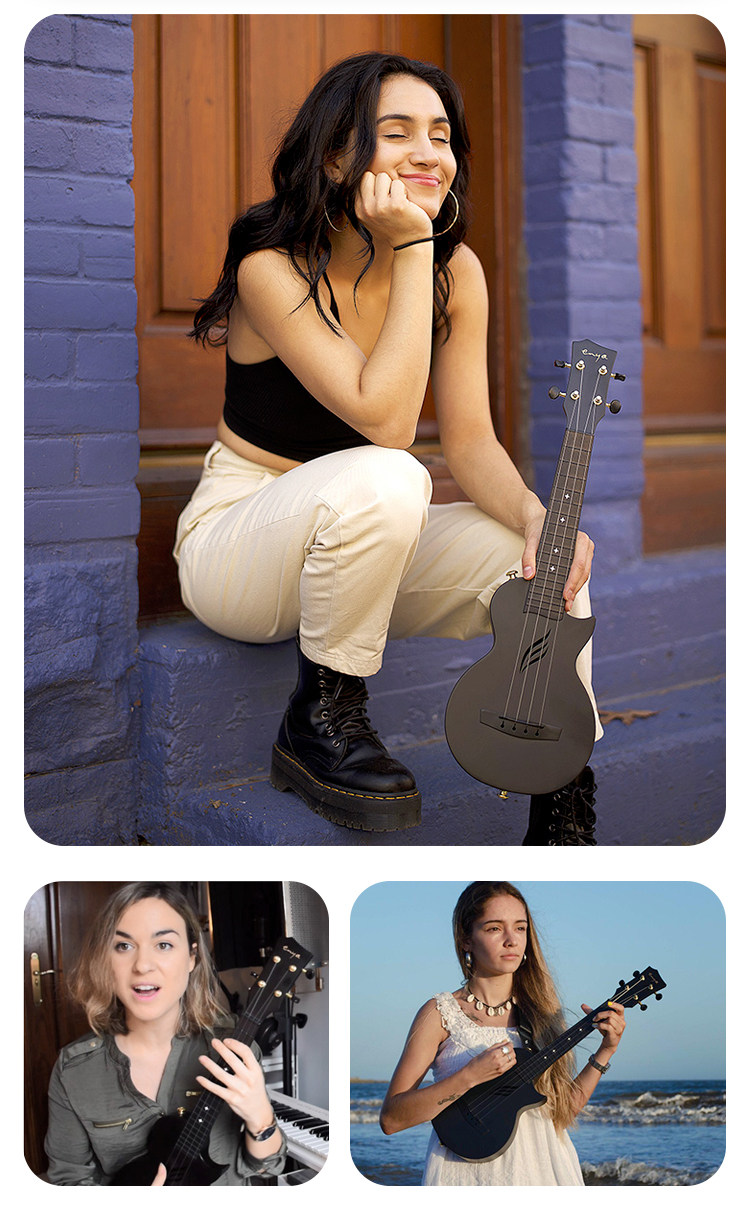 吉他情报局尤克里里恩雅nova u碳纤维23寸入门单板吉他男女初学者