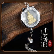 Car perfume pendant onboard durable light incense hanging pendant creative inlaid drill Buddha Guanyin cross between men and women