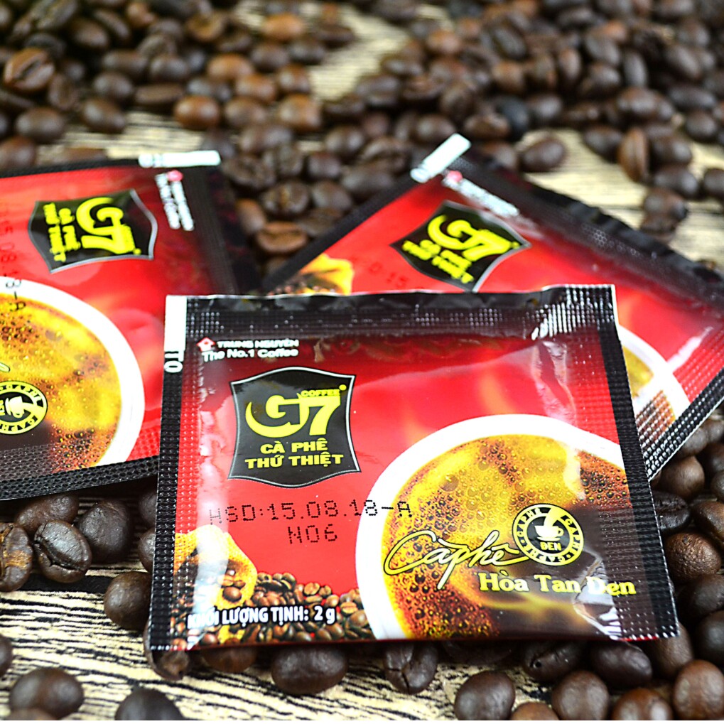越南进口g7黑咖啡30g越文版纯咖啡无糖咖啡15小包/盒速溶10盒包邮