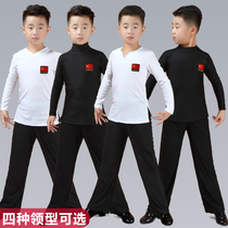 Autumn and winter boys children Latin dance training clothes children boys dance practice clothes long sleeve dance Test clothes