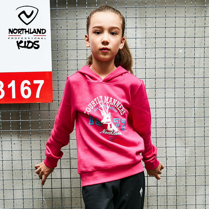 NORTHLAND 诺诗兰 中大女童 春秋款 连帽衫套头卫衣 双重优惠折后￥74.4包邮 120~170码2色可选