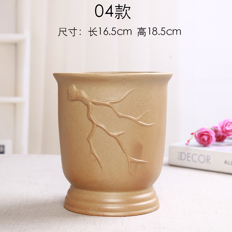 Coarse TaoSu burn breathable ceramic flower POTS of meat meat the plants more old high running with large diameter black mage, ceramic flower pot