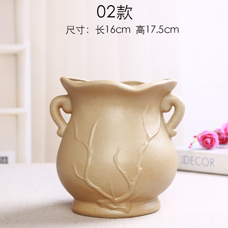 Coarse TaoSu burn breathable ceramic flower POTS of meat meat the plants more old high running with large diameter black mage, ceramic flower pot