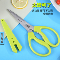 Eighteen sons for kitchen home scissors childrens complementary food scissors stainless steel strong scissors chicken bone scissors kill fish scissors