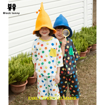 2022 Little Black Toys Toni Boy Modale Cotton Home Clothing Short Sleeve Suit Small Children Childrens Summer Suits