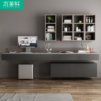 Desk bookshelf combination Simple modern bookcase set Bedroom wall-mounted desktop computer desk Home
