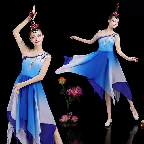 Chinese folk dance costumes for women Modern dance costume fashion square dance dress suit my and my motherland Dance Costume