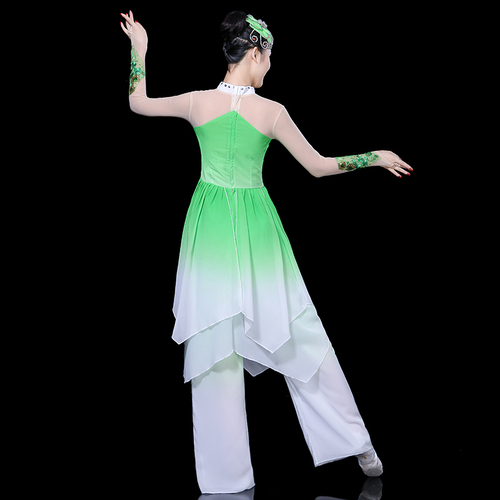 Chinese folk dance costumes for women female elegant modern Jasmine dance suit national Yangko Costume 