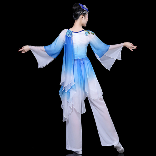 Chinese folk dance costumes for women elegant modern fan dance square dance suit Yangko clothing