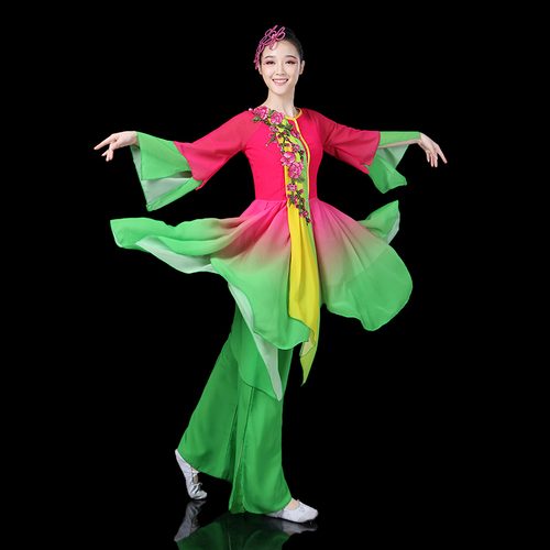 Chinese folk dance costumes for women Classical dance performance dress elegant Chinese FAIRY DRESS fan dance suit for adults