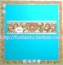 BK-382 Western Lotus Flower Square Screen Frame Wood Carving Fine Sculpture embossed figure JDP grey figure BMP picture