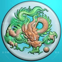 YLP010 Dragon plate dragon round dragon big head dragon zodiac dragon jade carving relief carving jdp