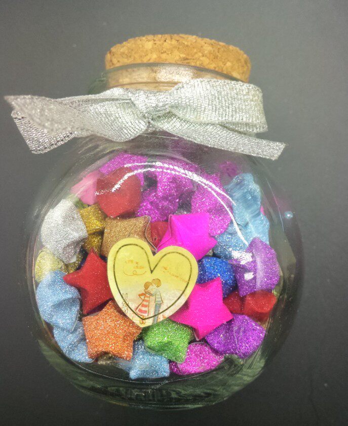 叠好的磨砂纸星星100颗成品祝福许愿幸运星怀旧复古手工成品星星