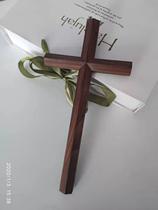 Handicraft Wall Hanging hand-in-mortice Sunken Precious Treasure Black Walnuts Wooden Cross Gellos Love Small Number (custom-made)
