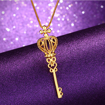 Christian Gift Creative Ornament Lock Bone Chain Birthday Present With Spost Scepter Key Vacuum Gilded Necklace