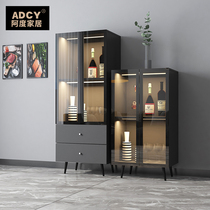 Small Wine Cabinet Modern Minima Restaurant Glass Cabinet Upscale Au Style Wine Cabinet Close By Wall Dining Side Cabinet Custom Light Lavish Display Case
