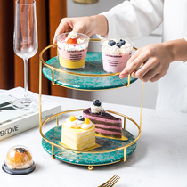 Dessert table display rack ornaments cake tray tea rest table fruit plate light luxury multi-layer fruit plate creative cake rack