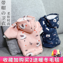 Cat clothes pet autumn and winter cute warm dog clothes thick sweater winter clothes English short blue cat Teddy Net red NAF