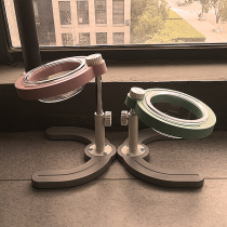 Cat bowl beveled cat food basin water bowl double glass bowl cat bowl protection cervical spine can lift Bowl Pet Supplies