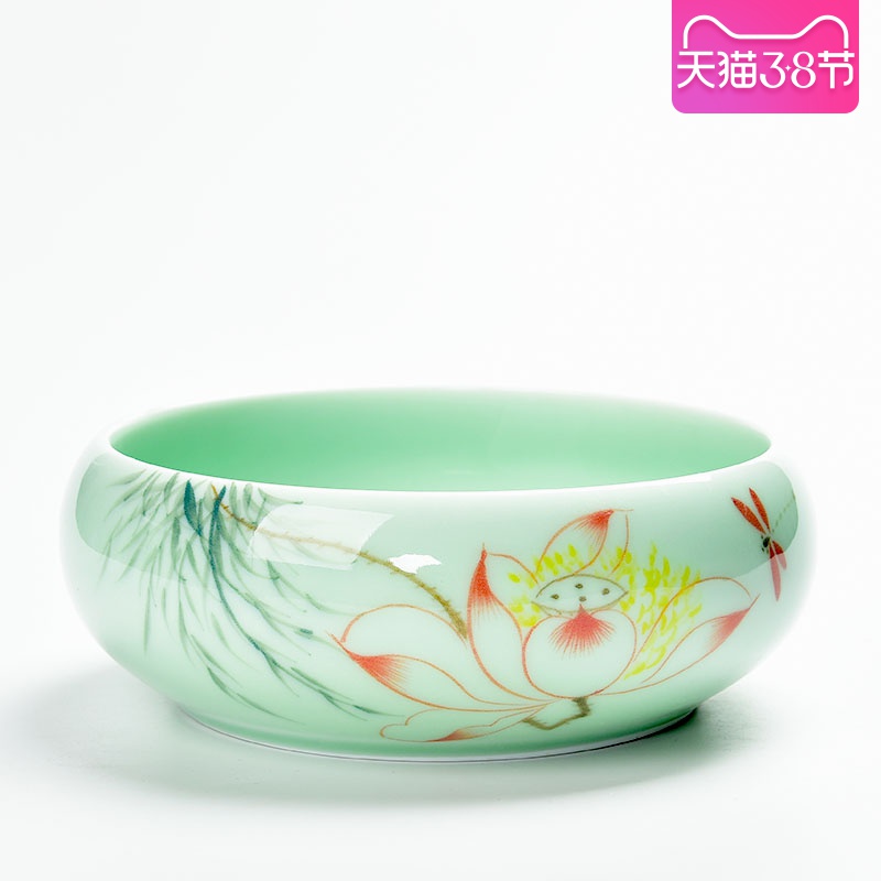 Celadon hand - made refers to flower pot ceramic nonporous desktop contracted a hydroponic plant pot container copper bowl lotus basin