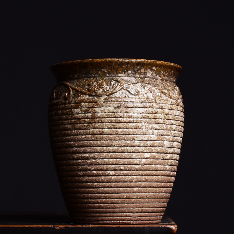 Extra large fleshy flowerpot coarse pottery mage old running the basin POTS cliff green plant pot high creative household basin