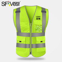 Reflective vest Construction safety vest Sanitation traffic Vehicle reflective clothing Automotive night new traffic regulations annual inspection
