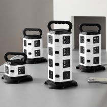 Intelligent power-off overload protection vertical socket multi-function plug-in household panel multi-hole power extension cable tower-shaped connection towed patch patch panel plug-in board with wire three-dimensional multi-purpose plug cube