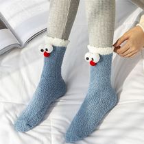 Plush socks childrens winter sleep socks bed warm feet socks artifact autumn and winter night feet cold warm quilt