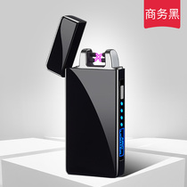 916 button cross double arc lighter charging windproof personality man usb electronic cigarette lighter electricity display