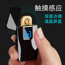 731 LCD screen power display smart touch sensing usb charging lighter windproof creative electronic cigarette lighter