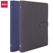 Deli 3309 loose-leaf pocket leather notebook A5 notepad loose-leaf removable notebook 100 pages burlap imitation leather