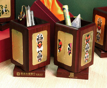 Facebook business card box Spot solid wood business card box Gift gift rotating pen holder Shenzhen manufacturer pen holder