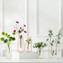 ins Nordic bracket Ceramic Vases ceramic vases Living room Green Planted Simulation Flowers Inserts Creative Geometric Glass Hydropony Vases
