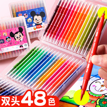 Soft head watercolor pen set children kindergarten primary school students with double head 48 colors 36 color 24 color washable color Hook pen watercolor painting brush soft pen head professional art painting