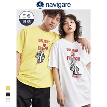 Navigare Italian small sailboat men and women have the same  ⁇  shirt new loose short-sleeved round T-shirt in summer 2022