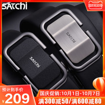 Shachi belt mens leather automatic buckle belt mens fashion trend business first layer cowhide mens belt