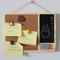 Korean creative hanging message board Small blackboard Wooden memo board Notice board Household cork board photo wall