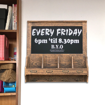 Retro old wall-mounted flower rack small blackboard household meter box shelter board storage message board creative decoration