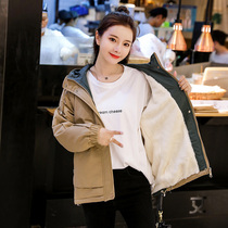 Cotton clothes female Korean loose cotton padded jacket 2021 autumn and winter new small student cotton coat plus velvet thick short coat