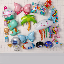 Red New Childrens Baby Year One Hundred Years Old Plant Crown Butterfly Boost Birthday Party Aluminum Film Balloon