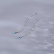 The new 925 sterling silver blue water drop ear -loving female super immortal tempera The new 925 sterling silver blue water drop ear -loving female super immortal tempera