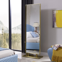 Italian light luxury dressing mirror full body floor mirror home Net red ins bedroom modern simple stainless steel fitting mirror