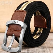 Canvas Belt Mens Belt Needle Buckle Youth Student Korean Version Woven Pants With Female Lengthened Cloth Strap Mens Military Training