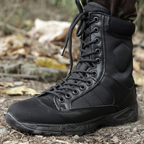 Ultra-light men's combat training boots black men's special forces high top tactical shock absorbing breathable outdoor mountaineering training shoes